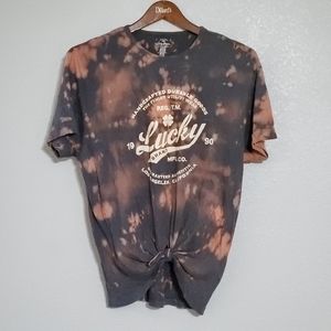 Custom Lucky brand tie dye knot detail top